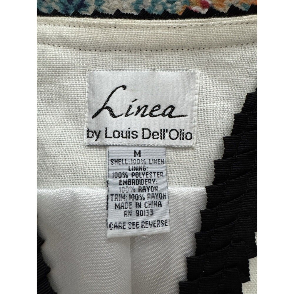 Linea by Louis Dell'Olio Linen Embroidered Jacket Women’s Size Medium - Picture 5 of 10